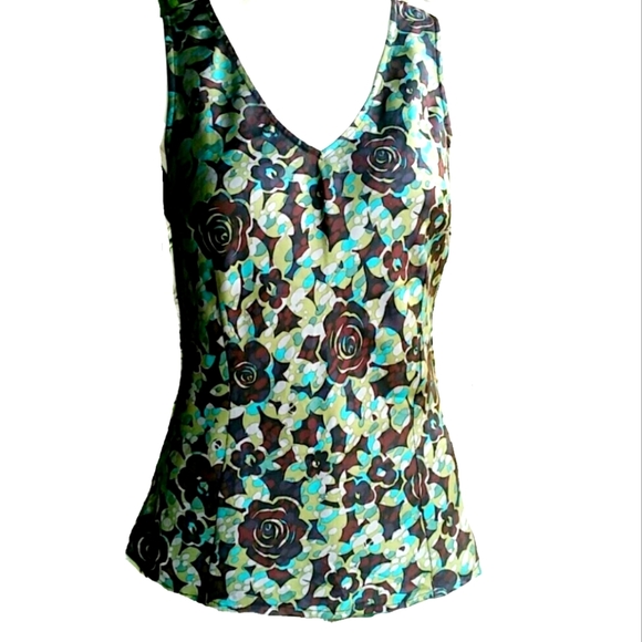 Valerie Stevens Tops - Valerie Stevens Floral Silk Y2K Top Size Medium